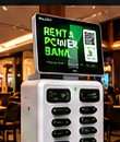 AmpUp kiosk in a restaurant, close up