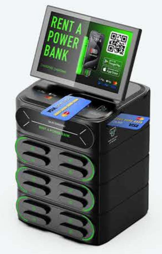 12-slot stackable modular charging station with 10.1 inch advertising screen